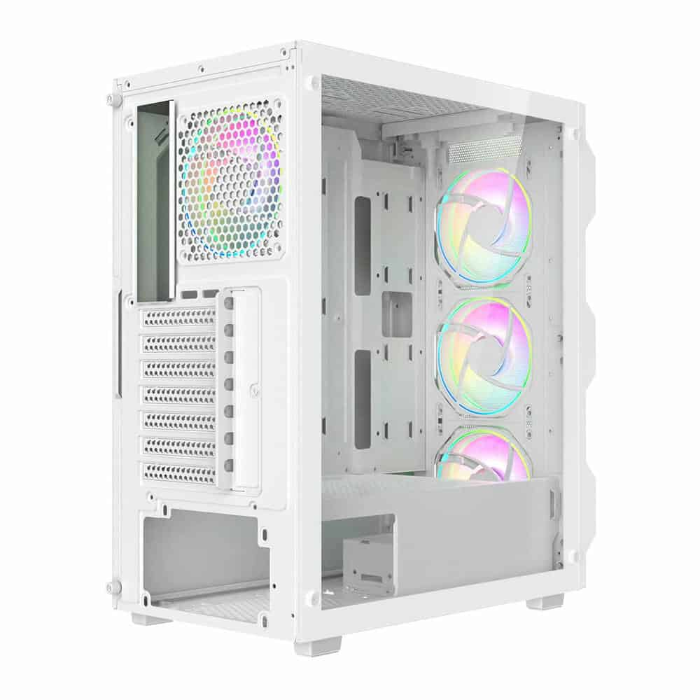 (image for) CiT Neo White Mid Tower Tempered Glass PC Gaming Case